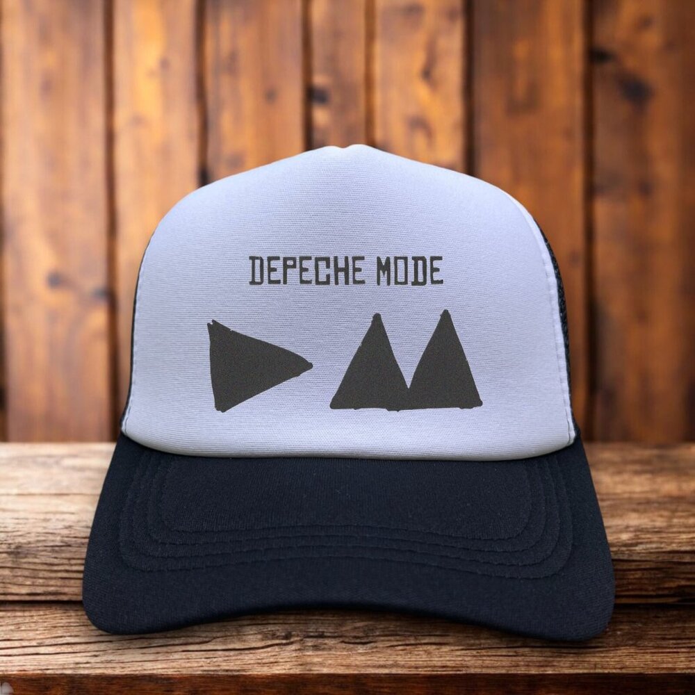 Depeche Mode Mens Trucker Hat Black 80s Synth Pop Electronic Rock New Wave Cap